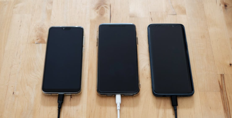 Phones on charge